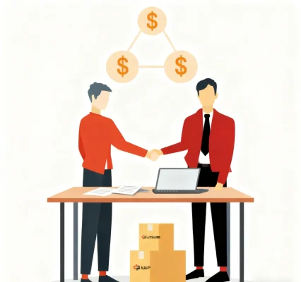 Find reliable suppliers, business partnership illustration
