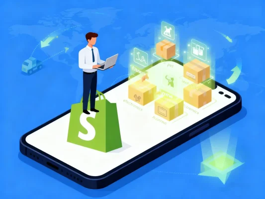 Shopify Dropshipping Geschäftsillustration