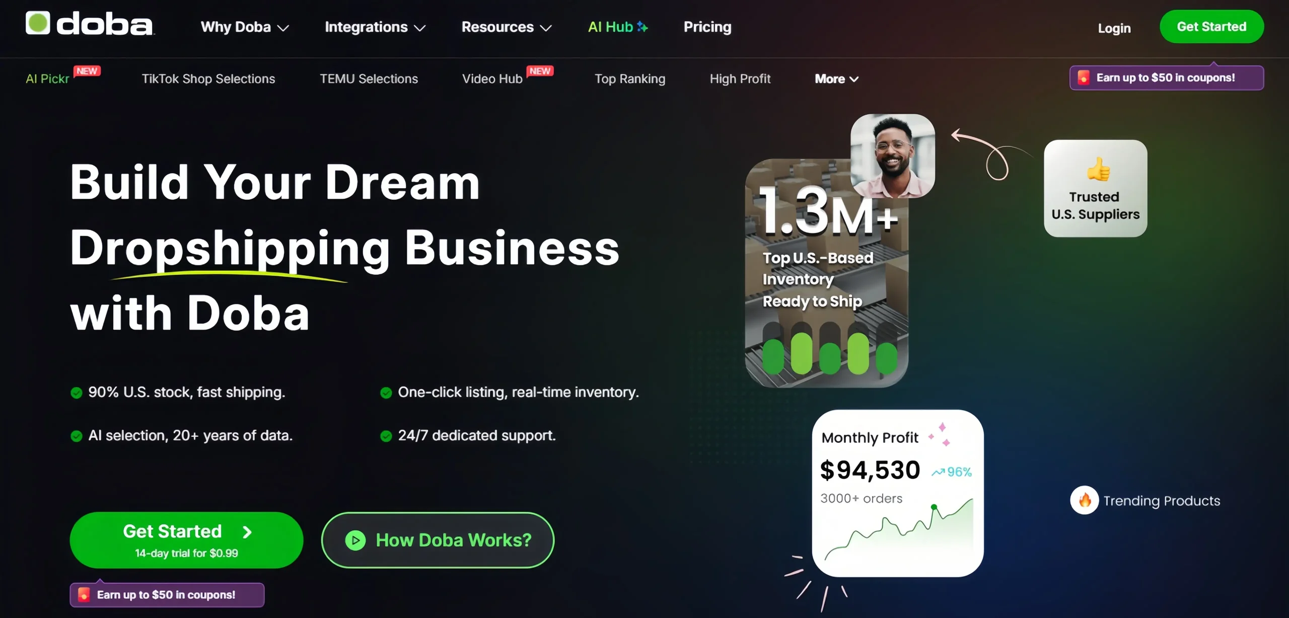 Doba: High-Profit U.S.-Based Dropshipping Platform