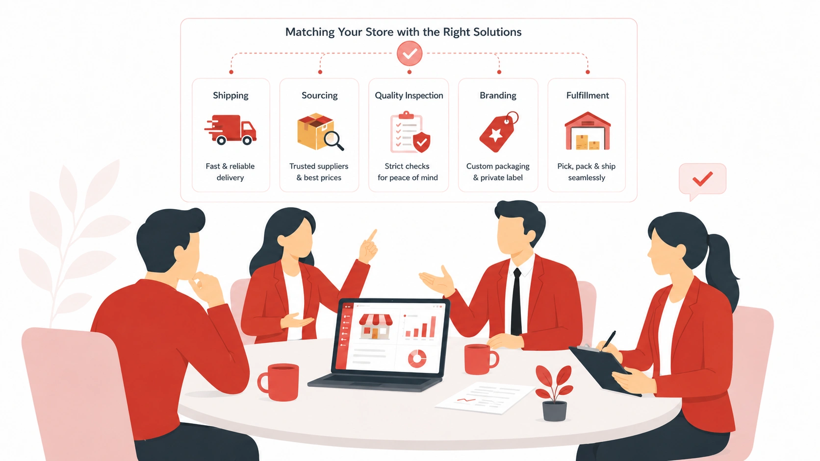 Match the right dropshipping solution with shipping, sourcing, quality inspection, branding, and fulfillment support