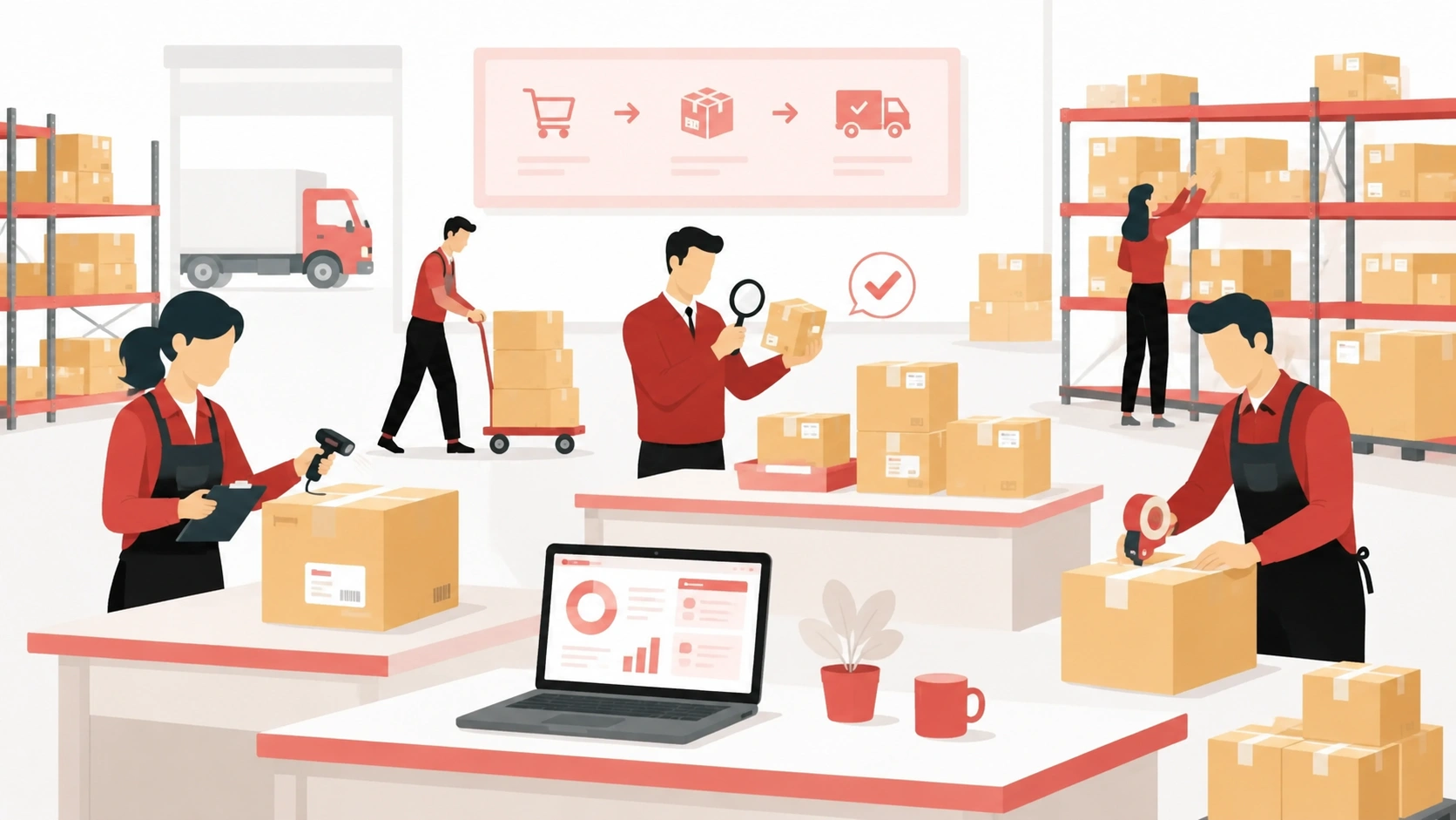 Wir wickeln Dropshipping-Operationen mit Auftragsabwicklung, Lagerverpackung, Bestandsverwaltung und Versandvorbereitung ab