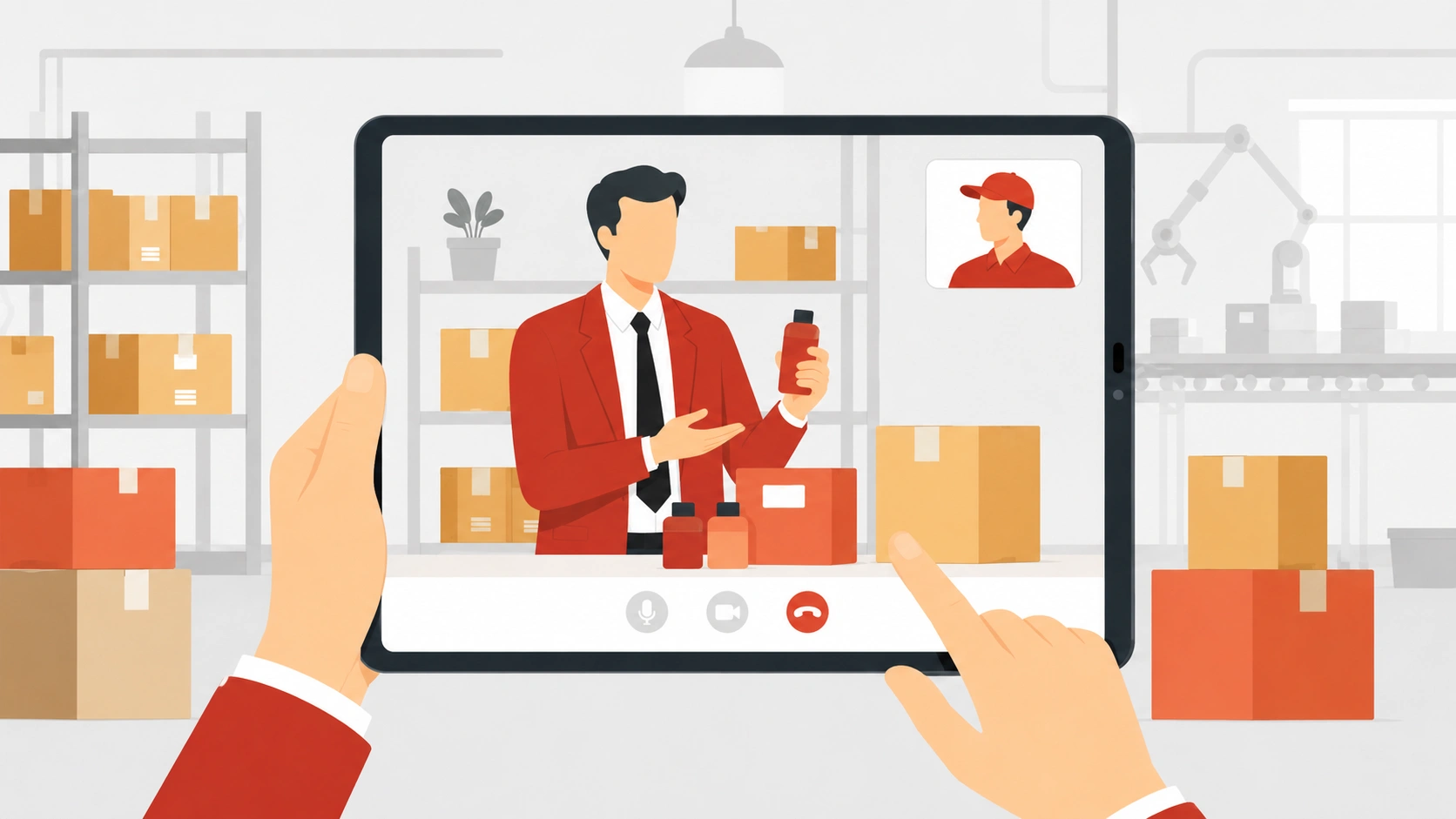 Product sourcing service with supplier communication, product review, and sample confirmation