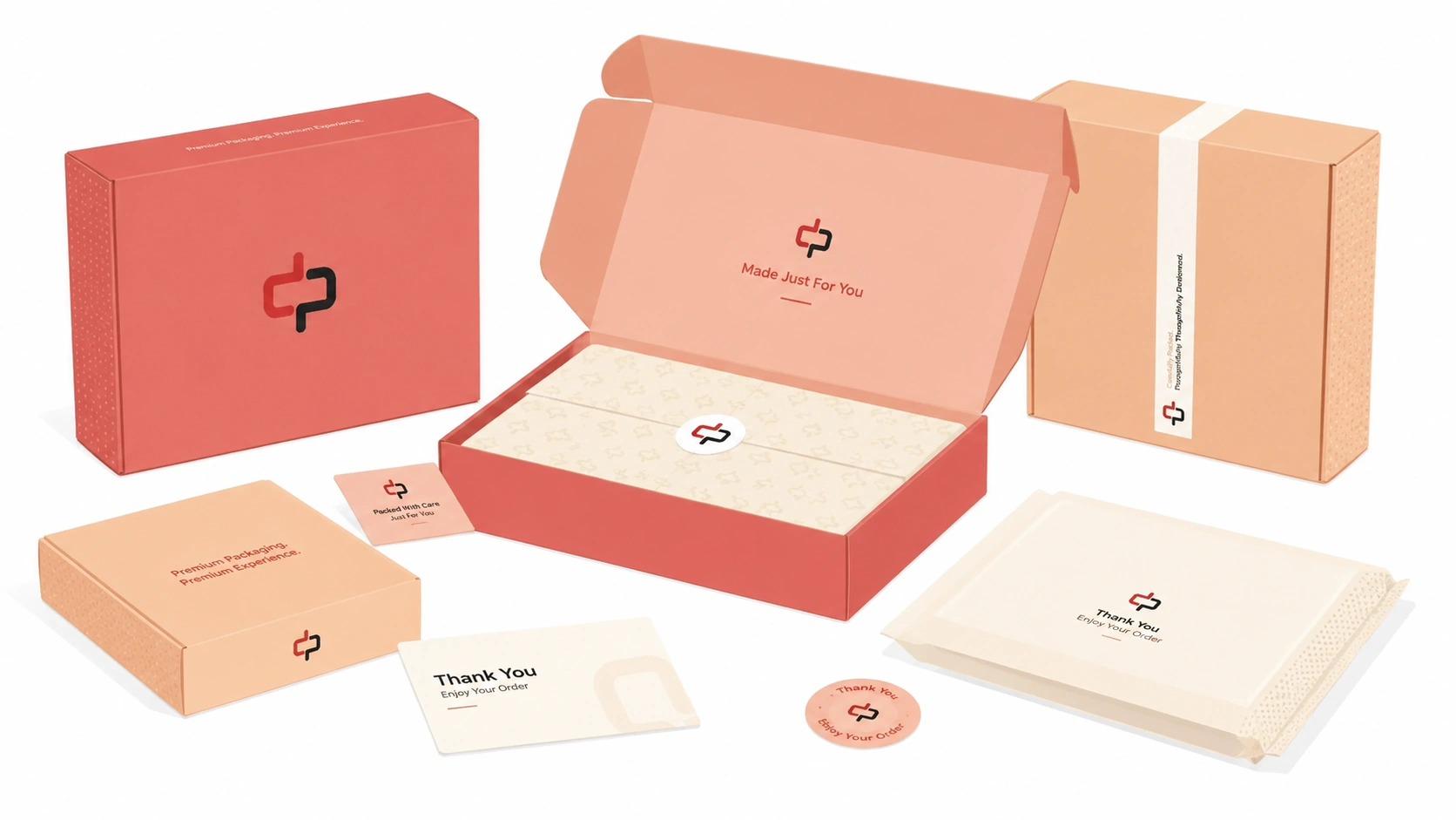 Aangepaste verpakking voor private label dropshipping met merkdozen, bedankkaartjes en inserts