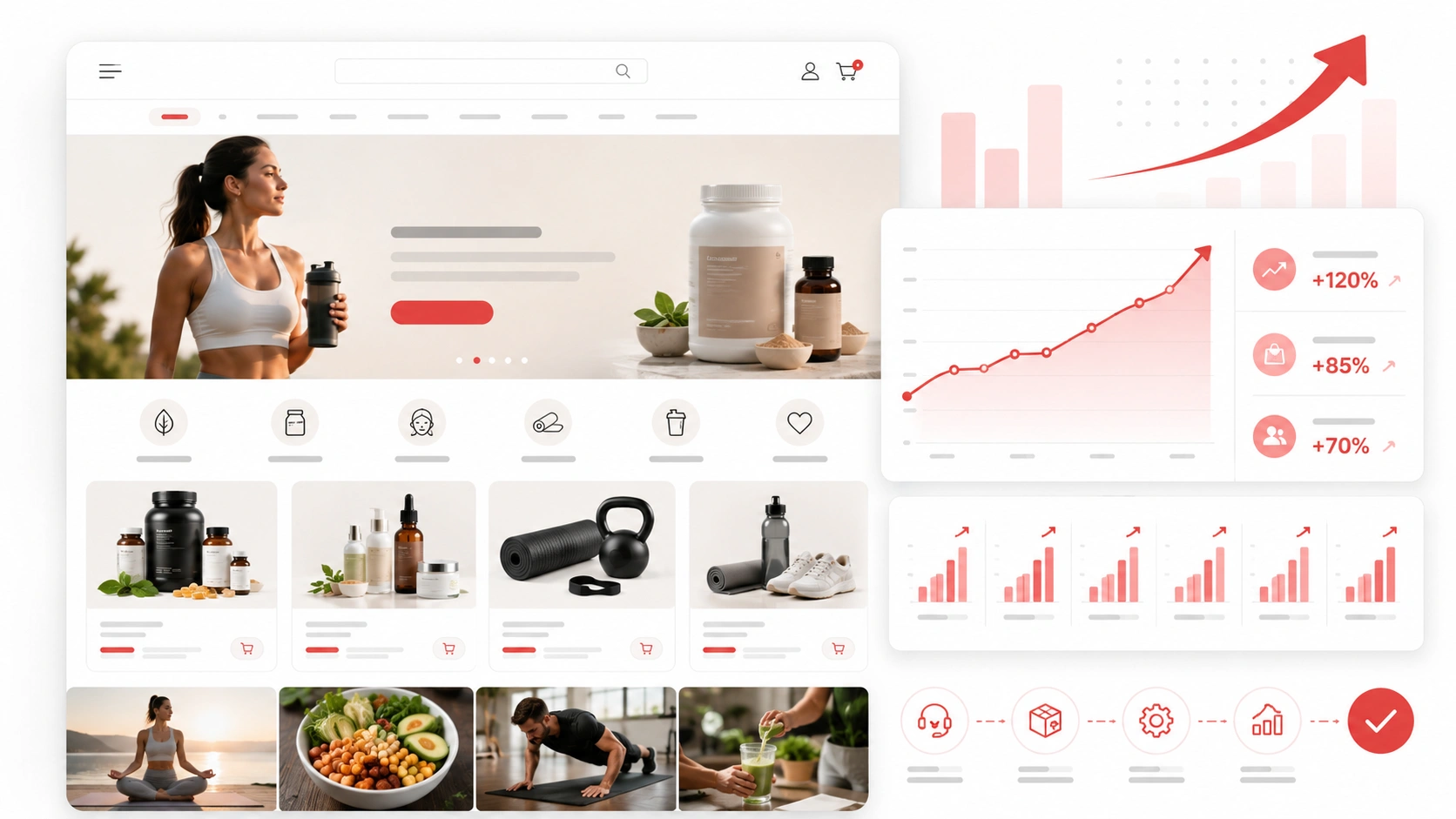 Shopify success story showing David L health and wellness store growth with product sales and performance analytics