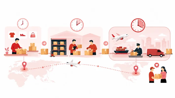 Dropshipping supplier processing, warehouse handling, customs, and international shipping time from China to the USA