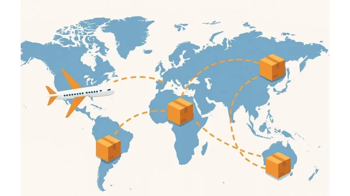 Choosing a dropshipping shipping route based on product type and destination.